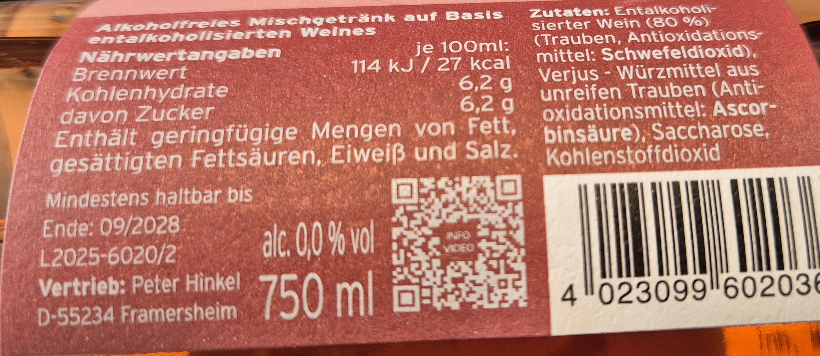 Dri.Ver! alkoholfreier Roséwein, Weingut Dr. Hinkel, Rheinhessen
