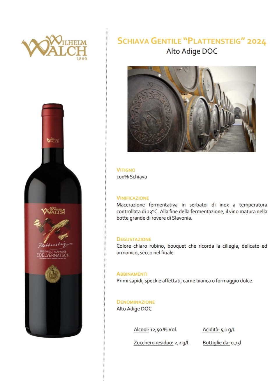 Plattensteig Edelvernatsch DOC, Weingut Wilhelm Walch, Südtirol